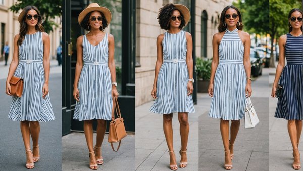 Quelles techniques pour styliser des robes à rayures pour un look estival?